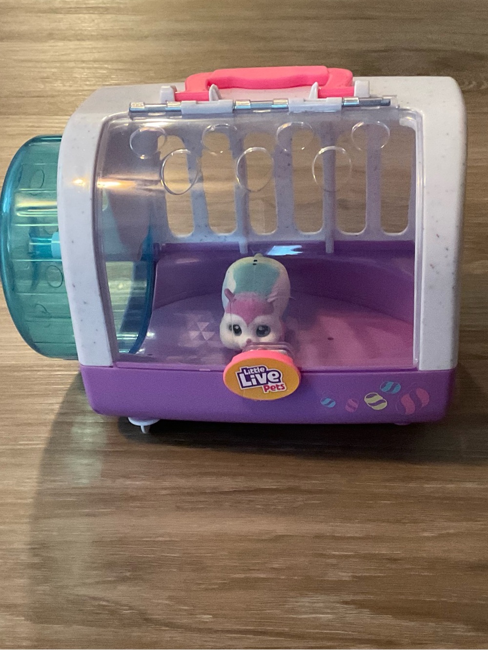 Little Live Pets Mini Hamster Carrier in Purple, Pink and Teal